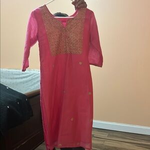Elegant Pink Embroidered Dress (Indian)